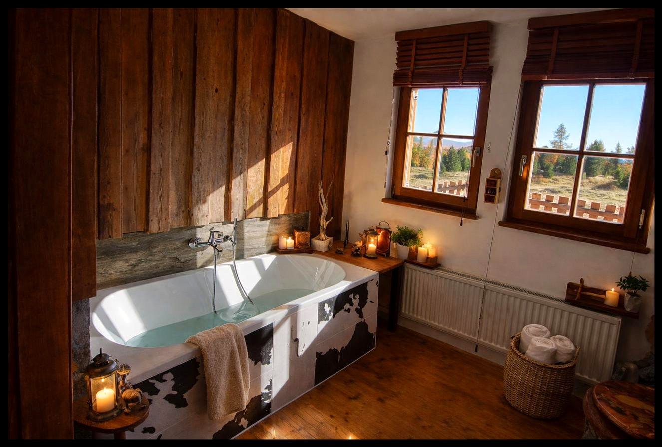 Badewanne mit Bergblick
